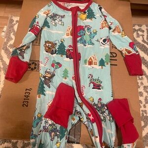 Little Sleepies Festive Cartoon Pajama - Red and Blue